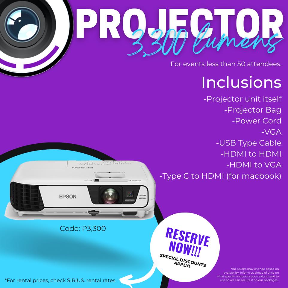 projector for rent near me 3,300 lumens