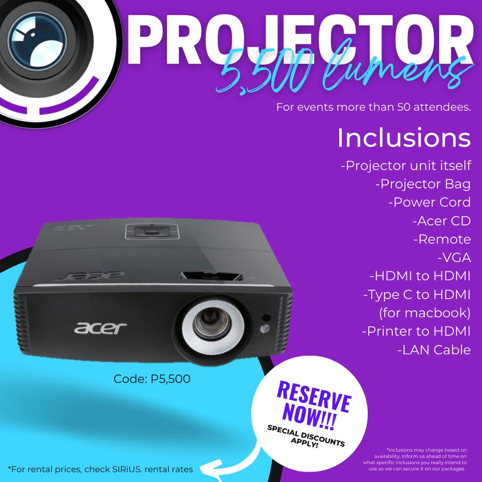 projector for rent near me 5,500 lumens